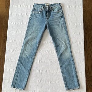Agolde Light Blue High-Rise Straight Jeans